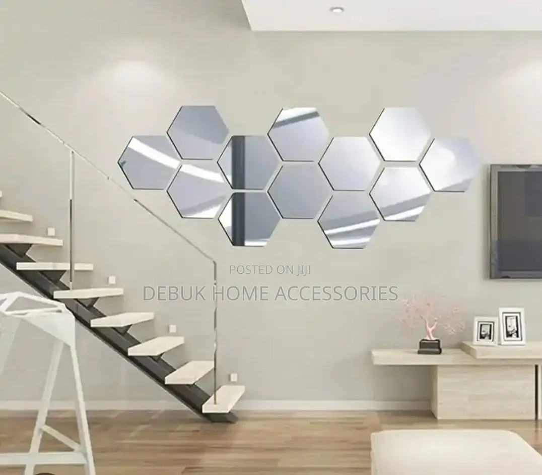 Hexagon Self Adhesive Acrylic Mirror (12pcs)
