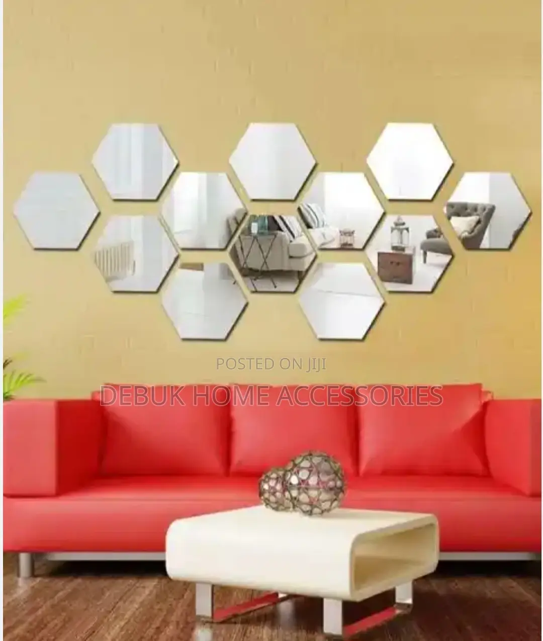 Hexagon Self Adhesive Acrylic Mirror (12pcs)