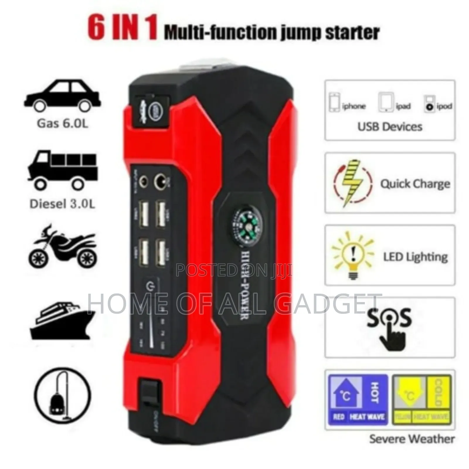 High-Power Multifunction Jump Starter - 99800mah