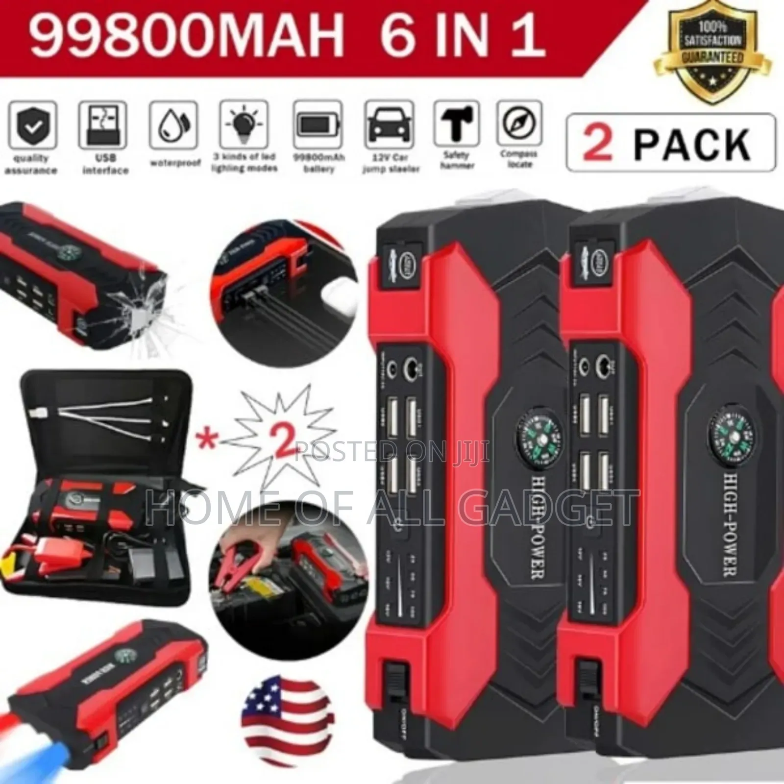 High-Power Multifunction Jump Starter - 99800mah