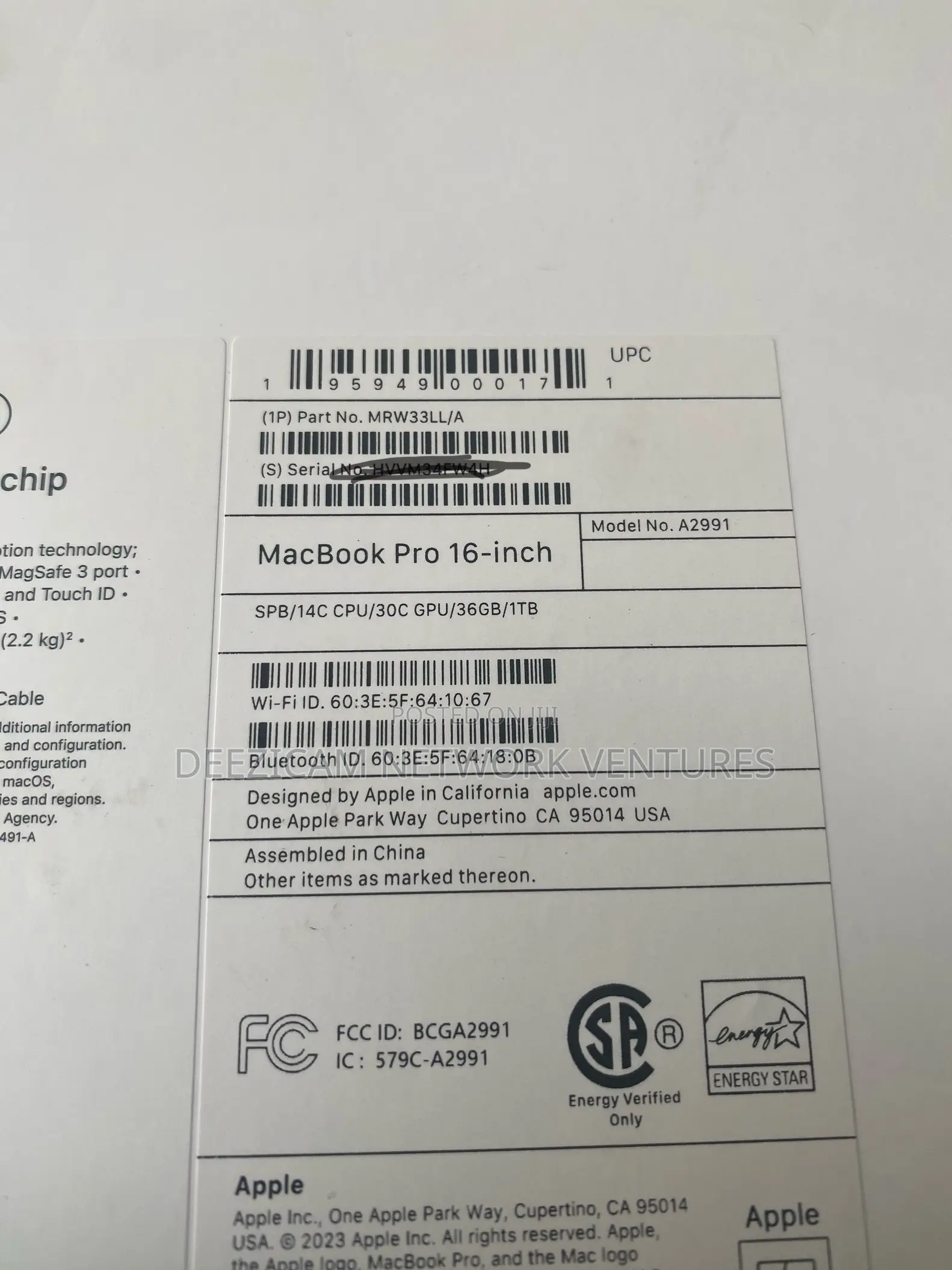 New Apple MacBook Pro 2023 M3 Max 16-Inch 36GB Apple M3 Max SSD 1T