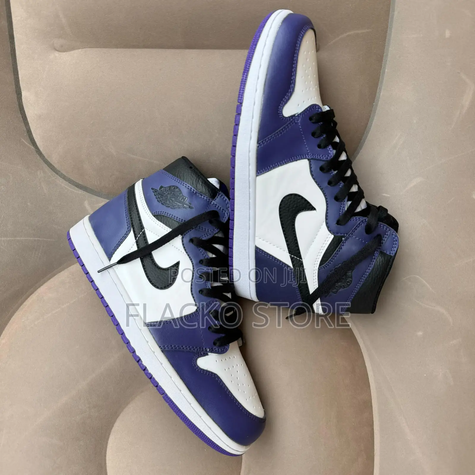 Original Air Jordan 1 Retro High Court Purple White Sneakers