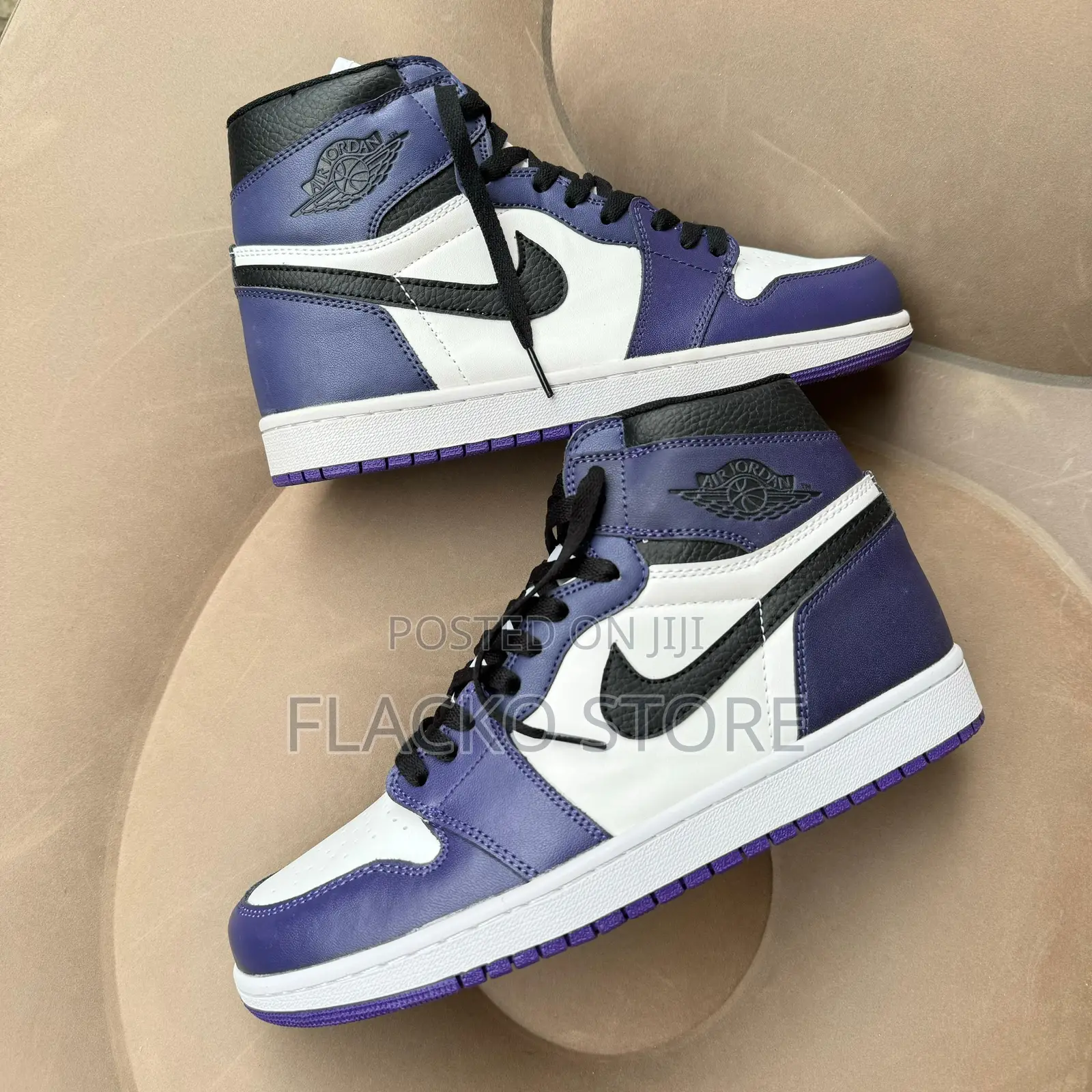 Original Air Jordan 1 Retro High Court Purple White Sneakers