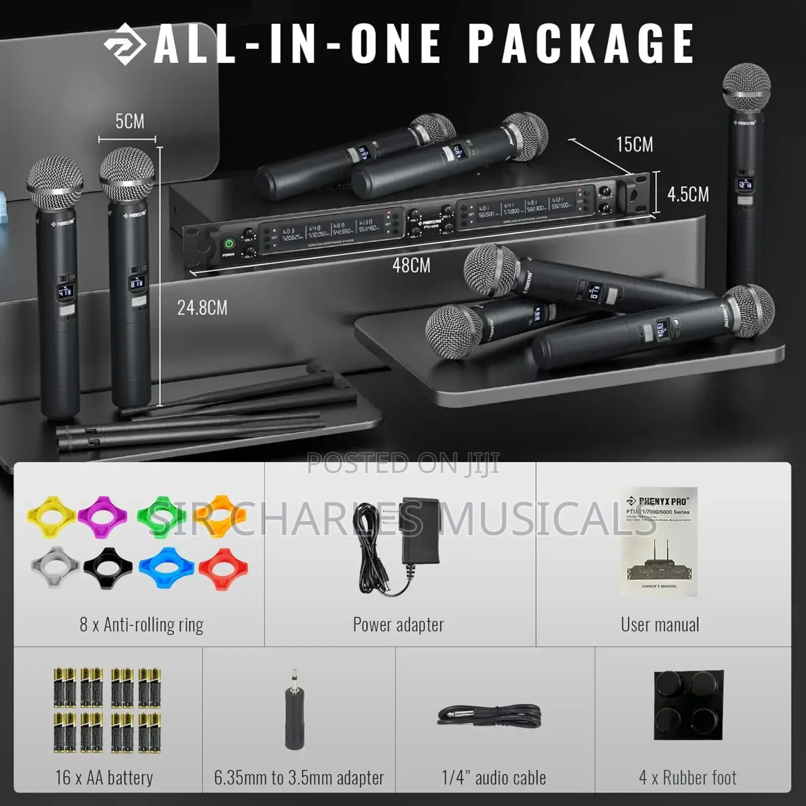 BNK BK8800 Professional Handheld 8 Channels UHF Wireless Mic