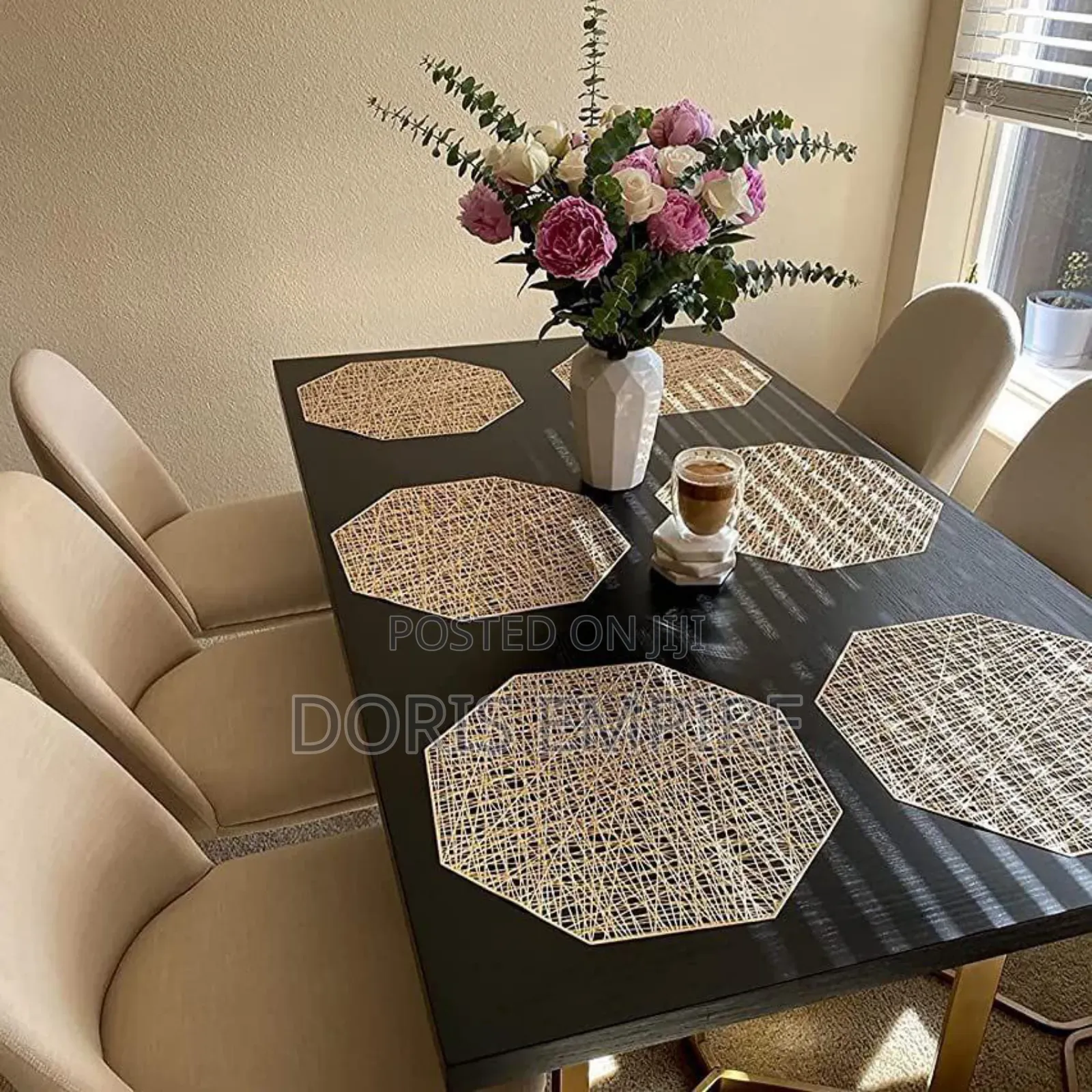 Octagon Design Gold Place Mat Doz
