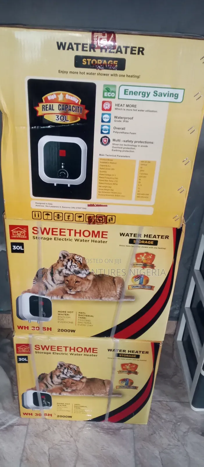 Water Heater Sweet Home 30lrts,Fast Heater,Low Voltage,2000w
