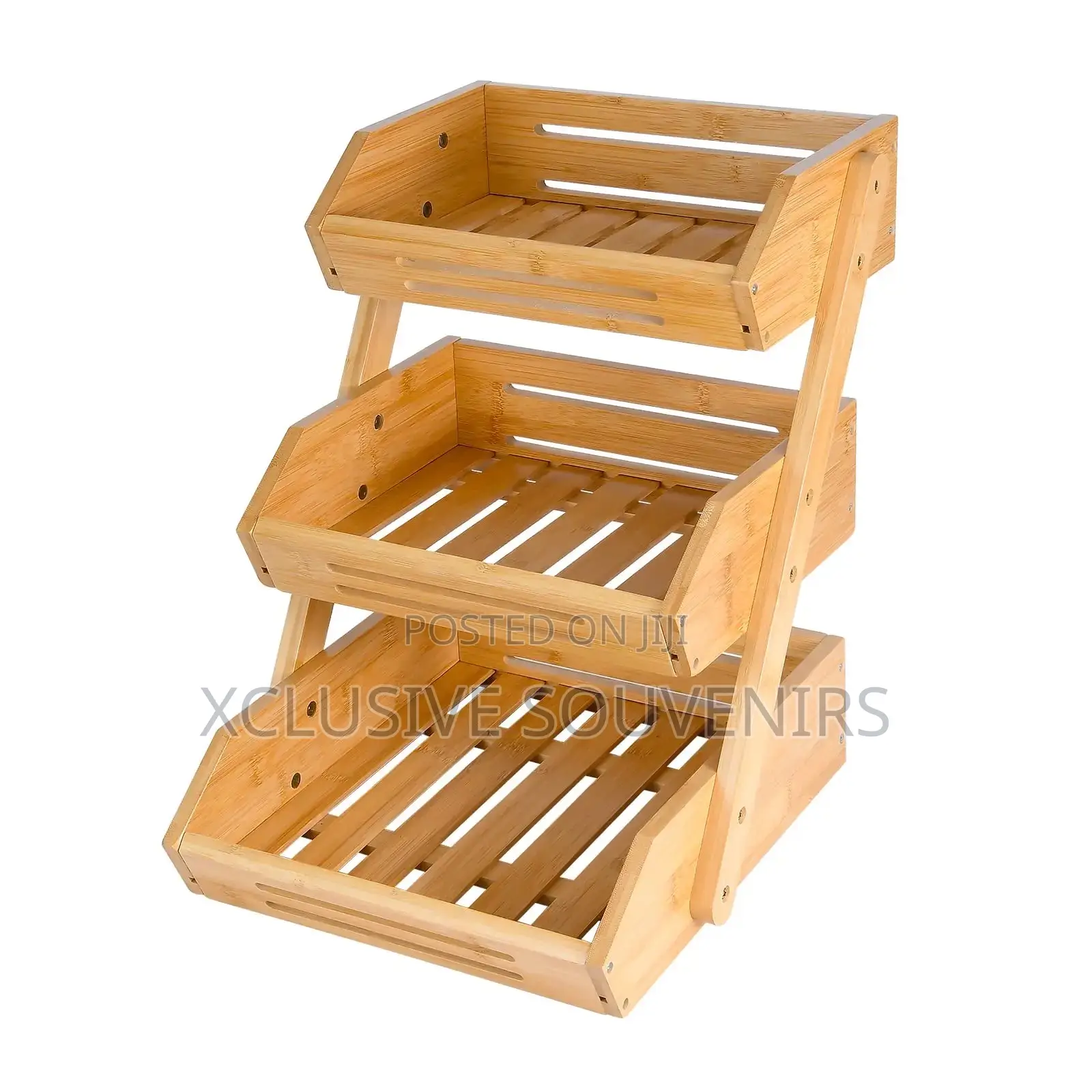 3 Tier Countertop Multipurpose Bamboo Fruit Stand
