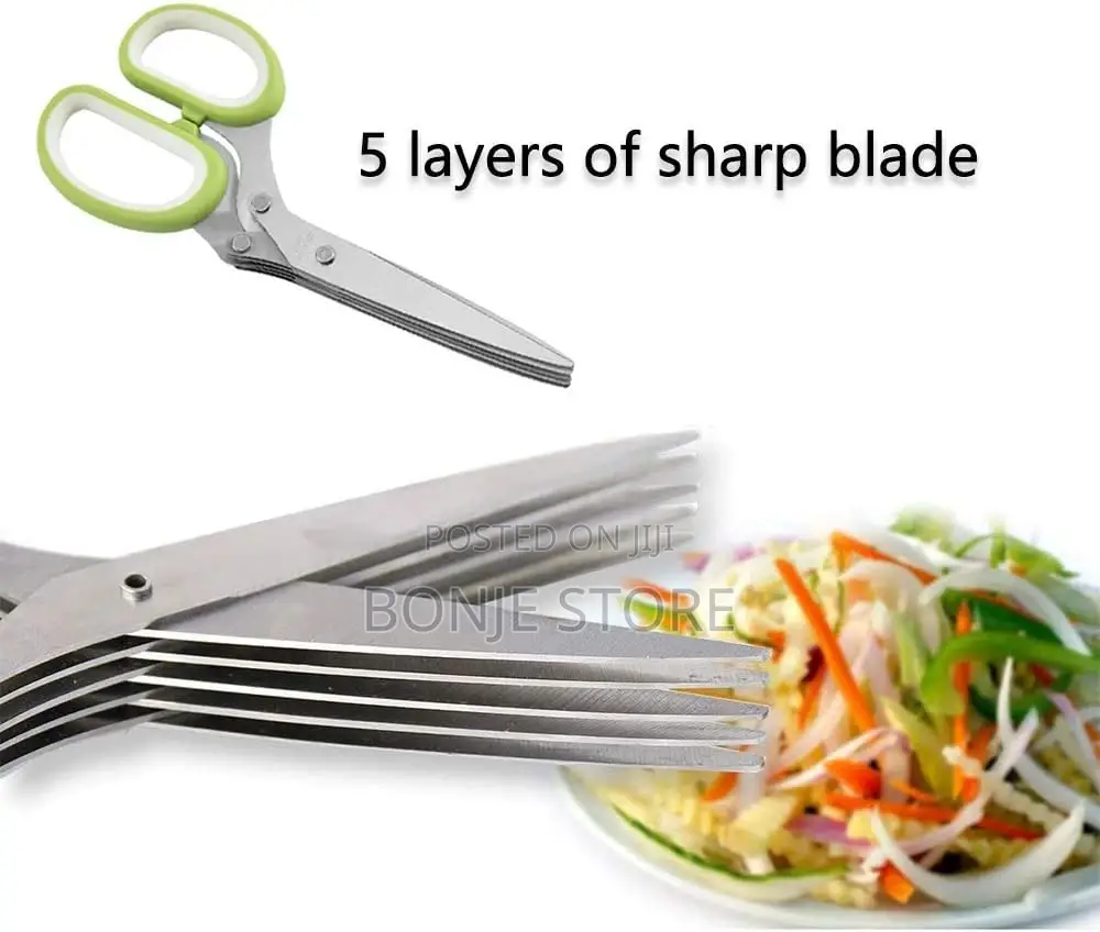 Multi-Purpose Kitchen Herbs Cut Chop Shred With 5 Knives