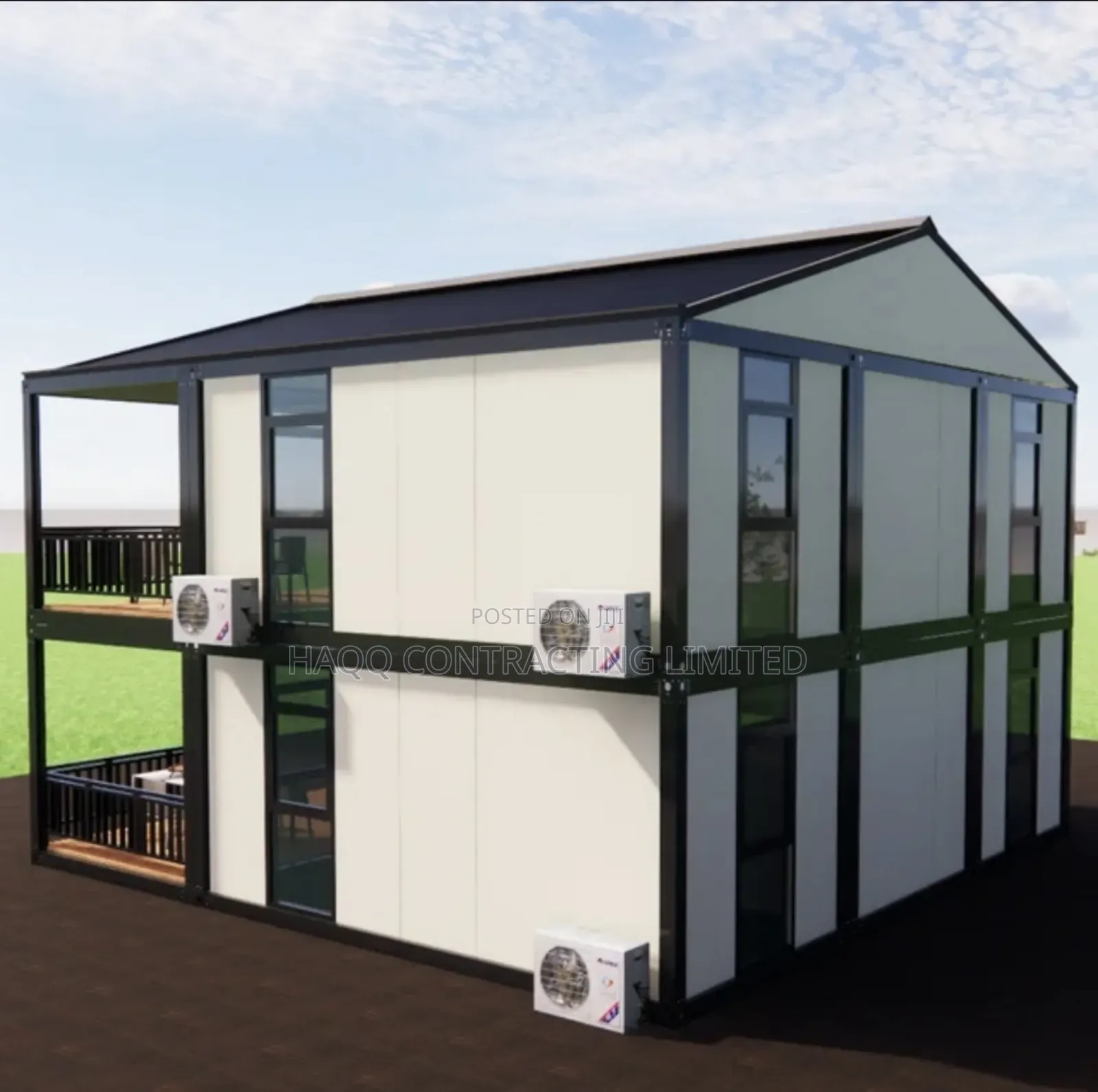 Outdoor Terrace,Steel Roof,Modern Prefab Portacabin Building