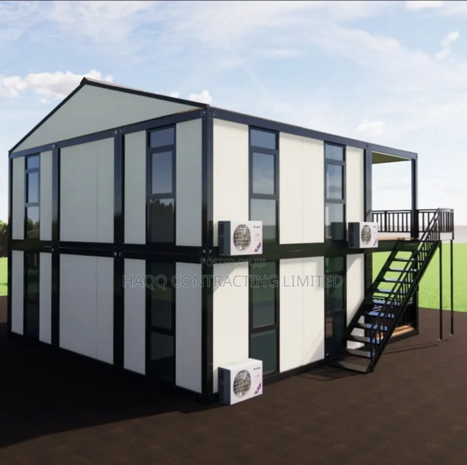 Outdoor Terrace,Steel Roof,Modern Prefab Portacabin Building