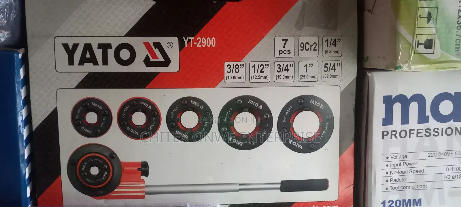 YATO Ratchet Die Stocks (7pcs)