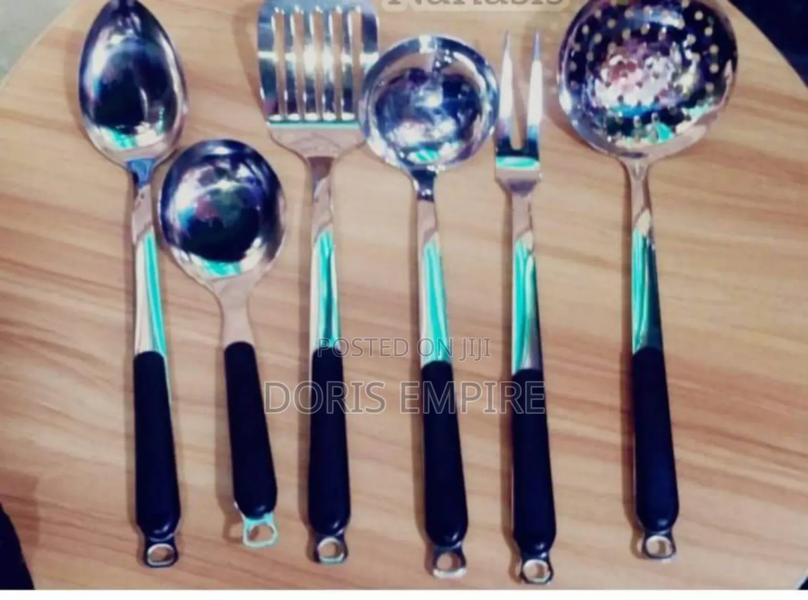 Black Head Stainless Quality Cooking Spoon Available Now
