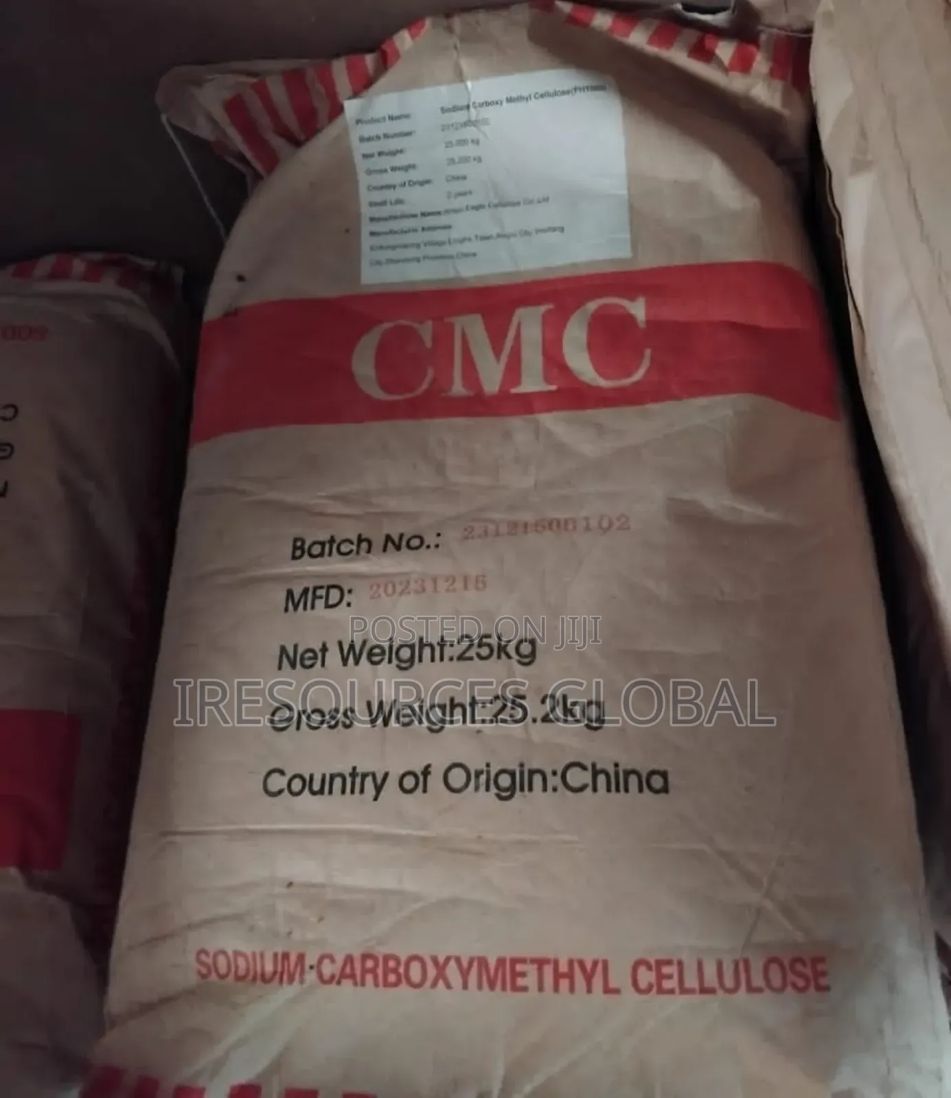 Sodium Carboxymethyl Cellulose CMC Powder 25kg Bag
