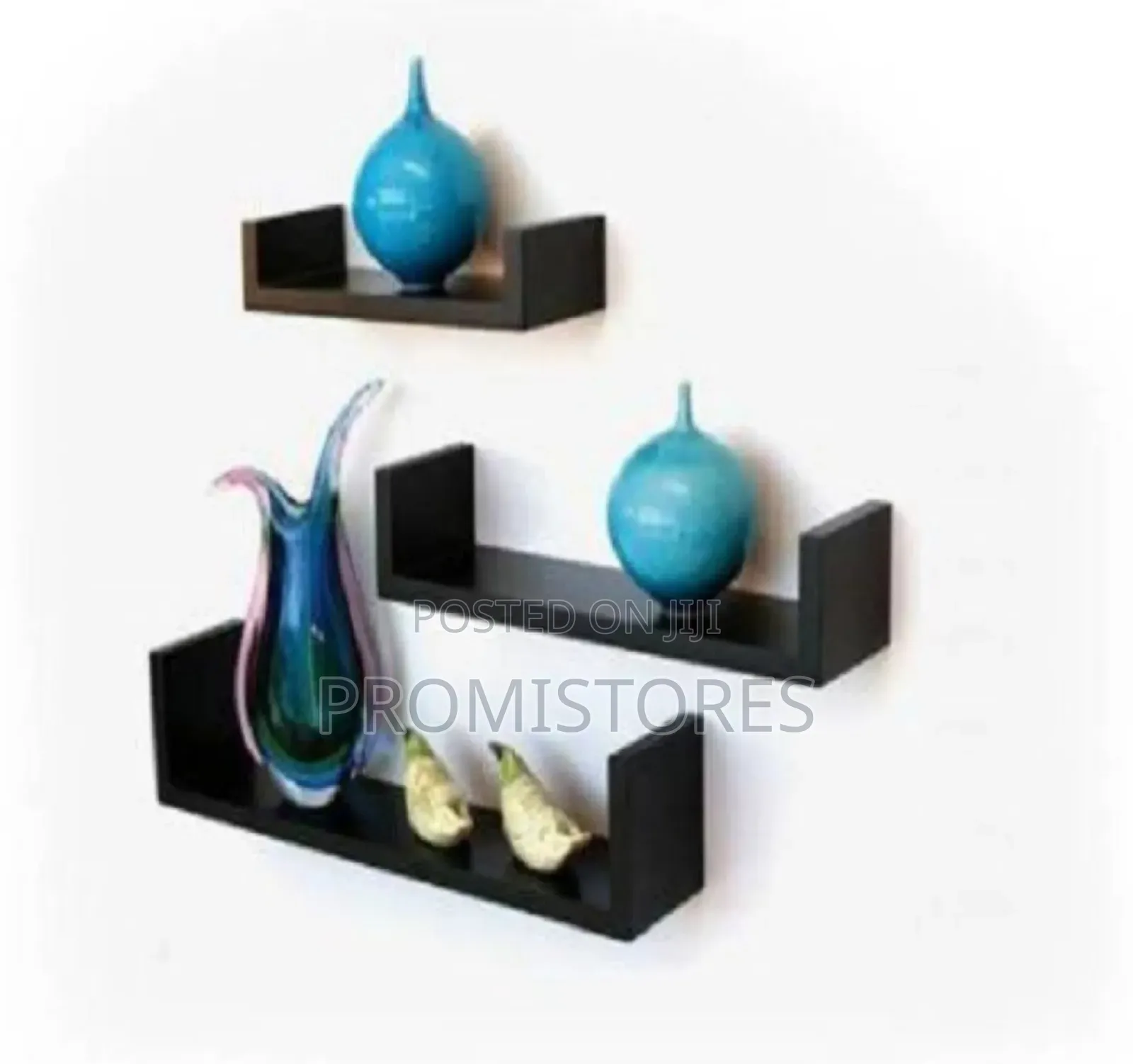 3step Handicraft Engineered Wood U Shape Shelf Wooden Decor