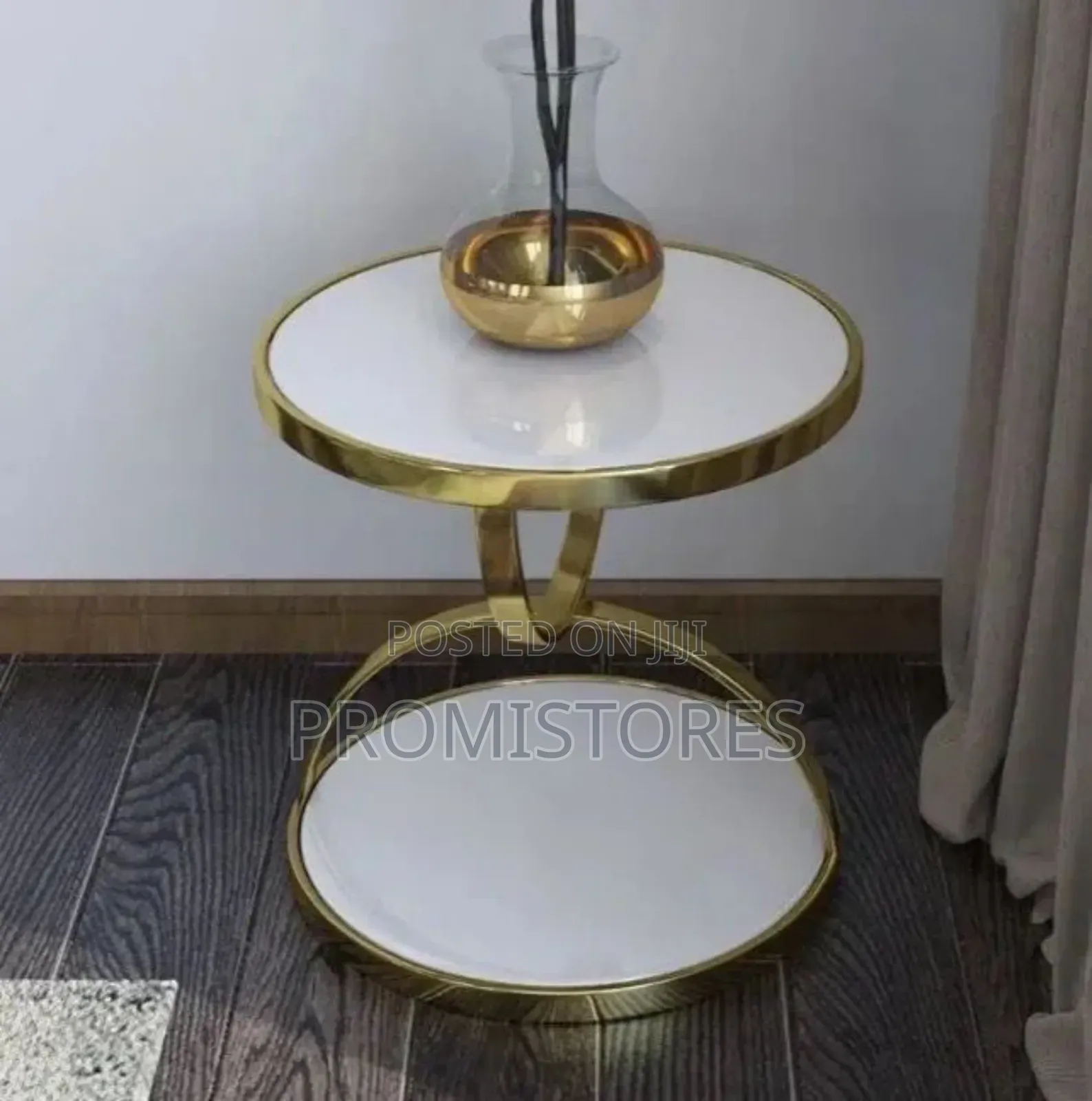 AJH Iron, Metal Glass Coffee/Bedside Table Multifunctional