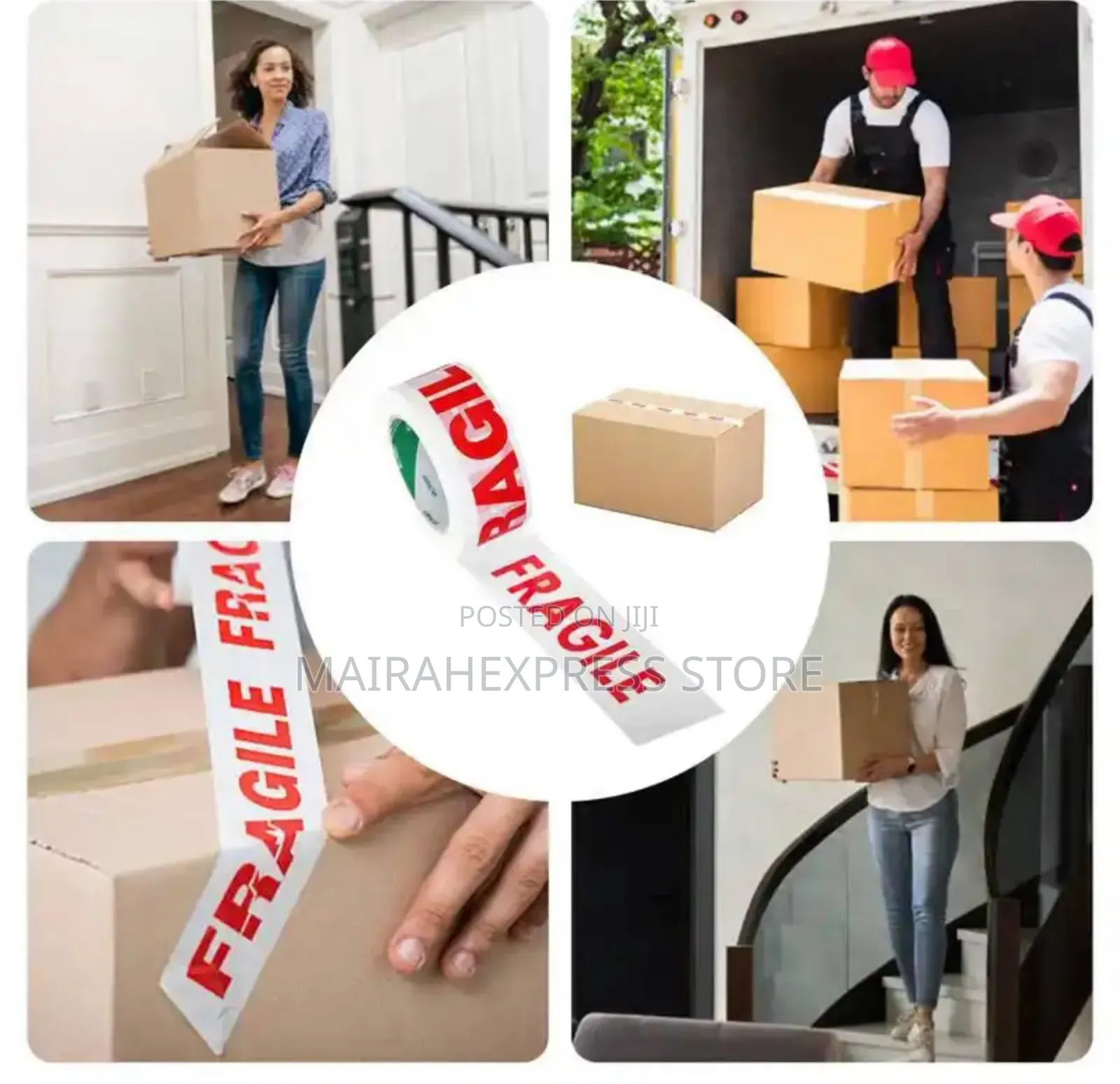 Packaged Safety/Warning Wrap Around Adhesive Fragile Tape