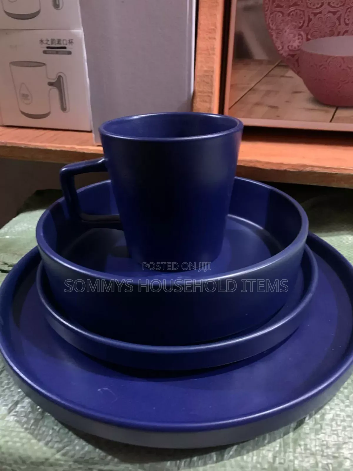 16pcs Bigger Size Stoneware Black Dinner Set