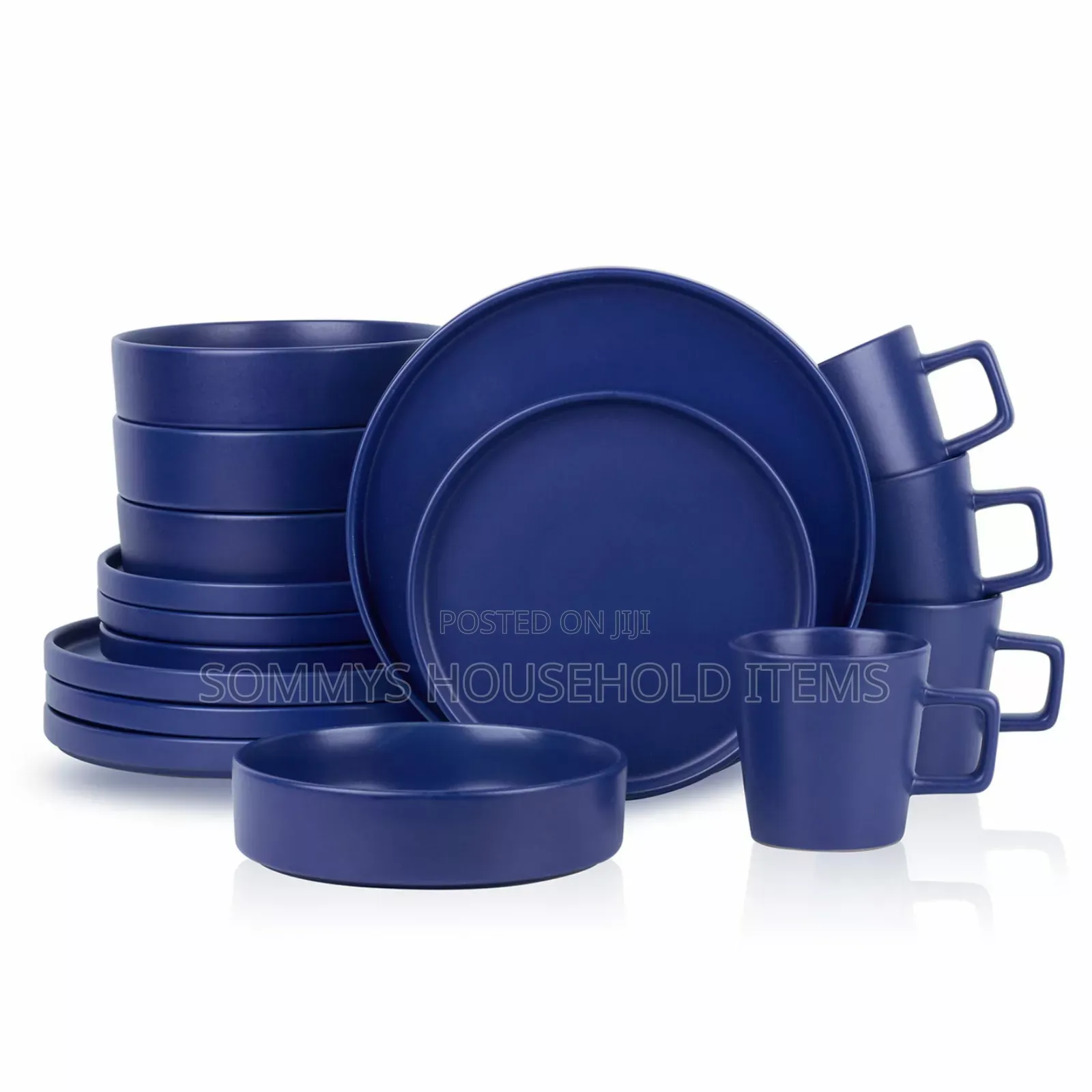 16pcs Bigger Size Stoneware Black Dinner Set