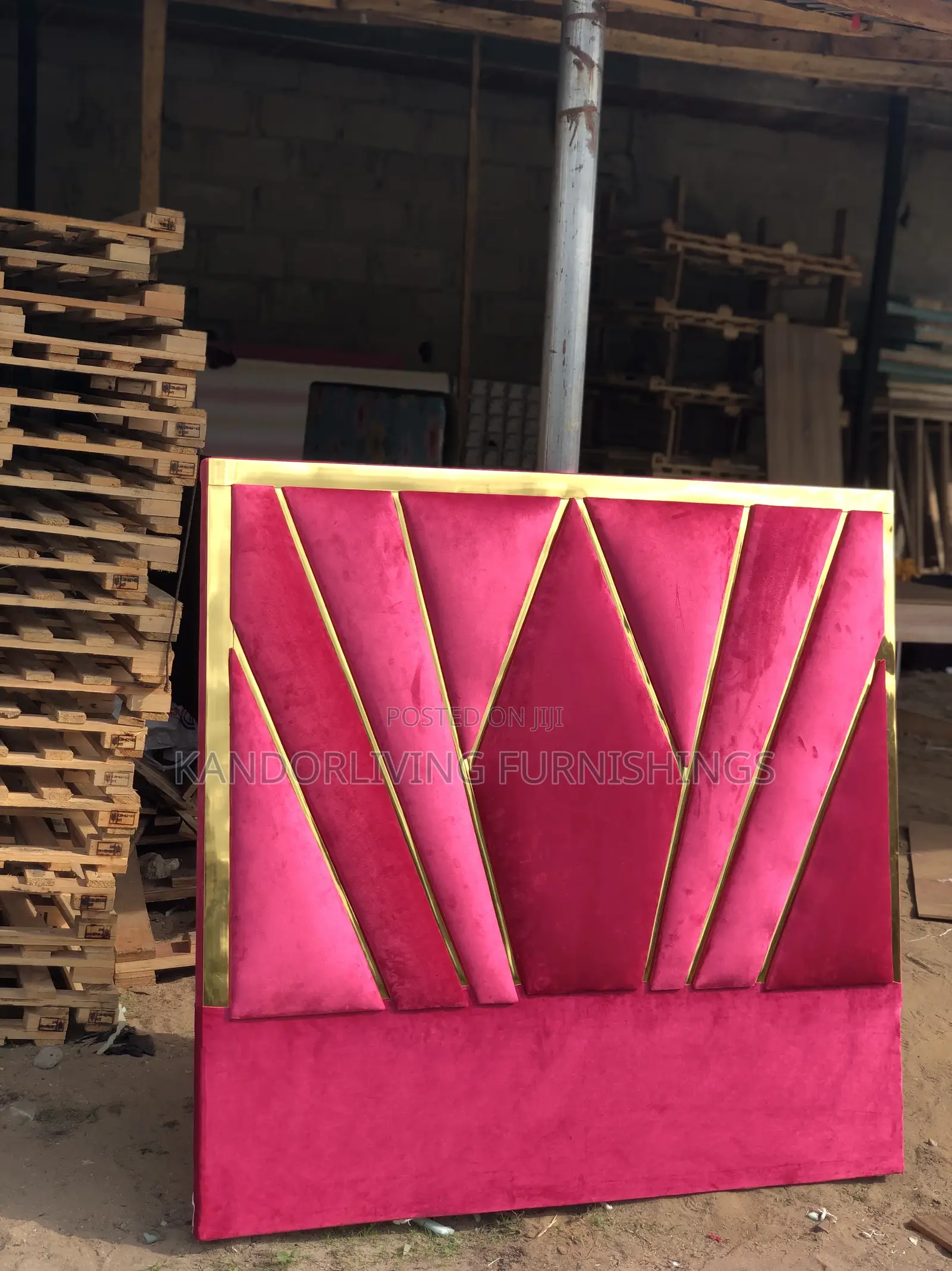 Quality Padded Bed Frame With Gold Tape