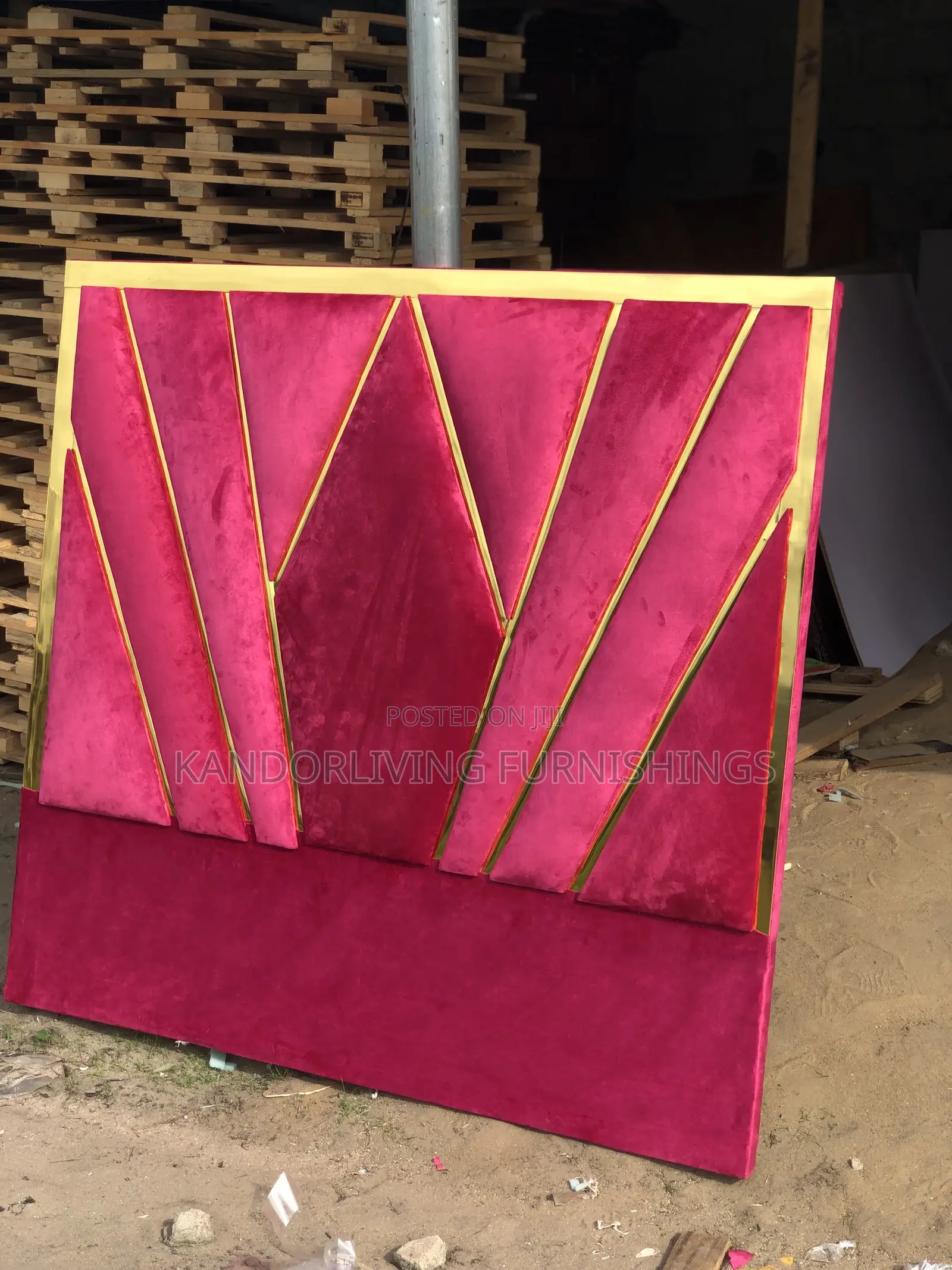 Quality Padded Bed Frame With Gold Tape