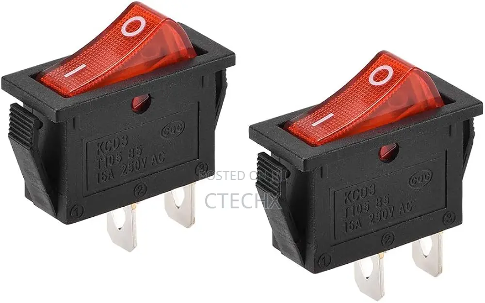 Red Toggle Switch for Boat Marine 2pins ON/OFF AC 250v/16a