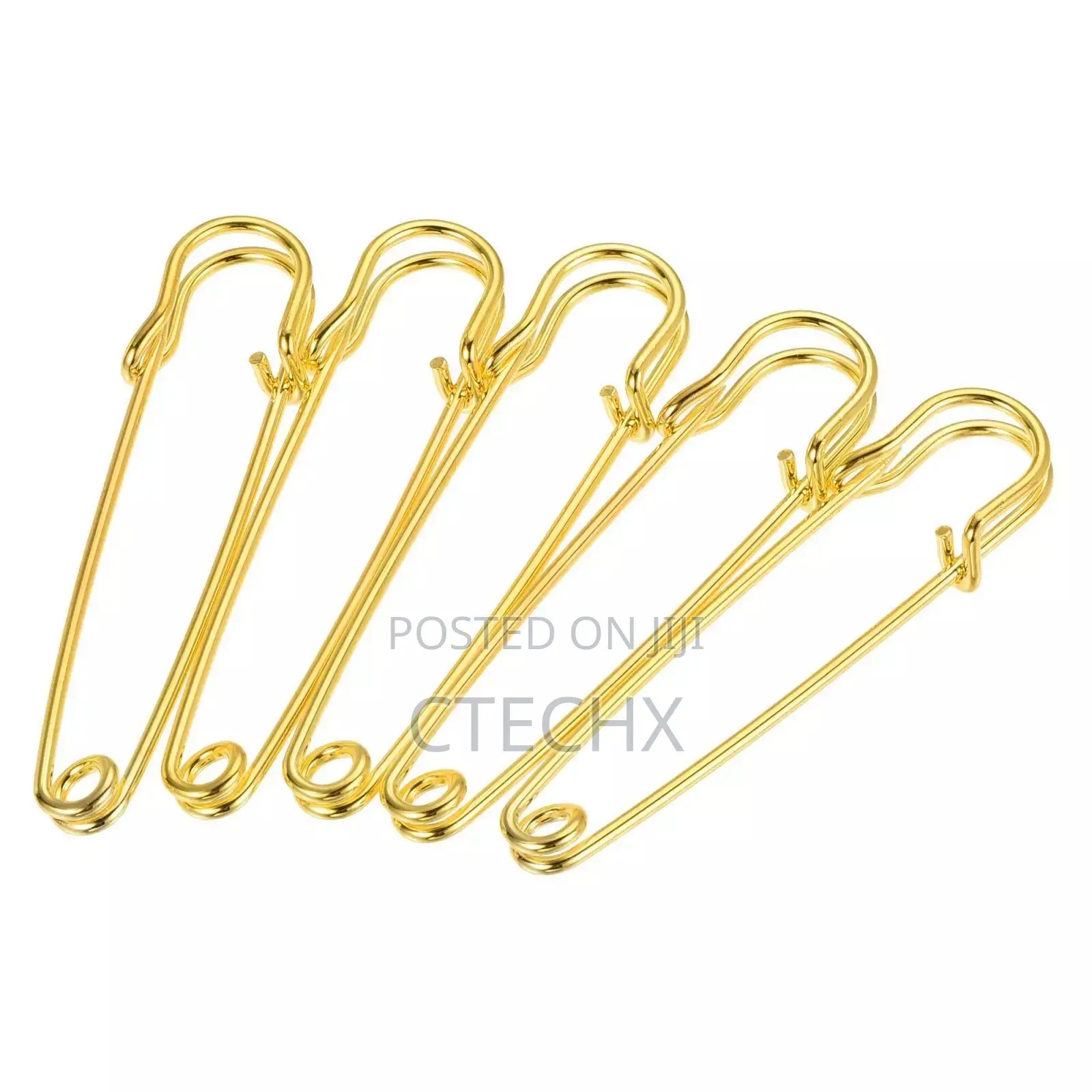Safety Pins 2.36 Inch for Office Home Gold Tone 15pcs