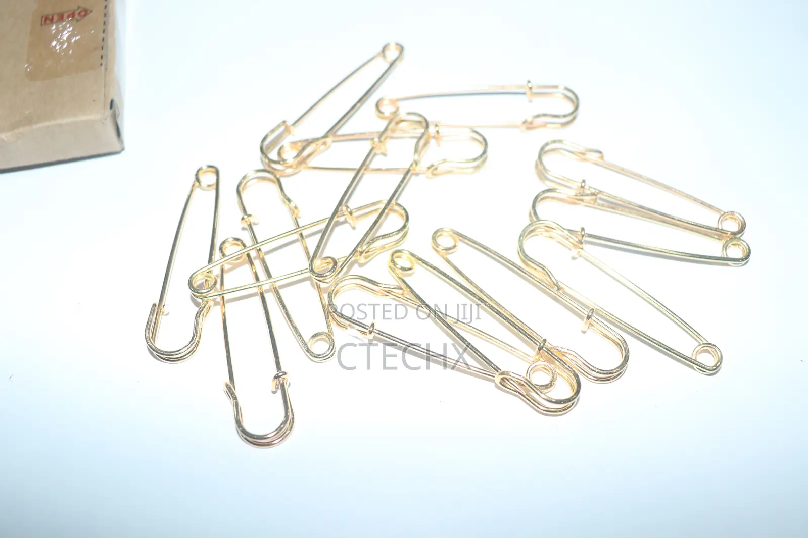 Safety Pins 2.36 Inch for Office Home Gold Tone 15pcs