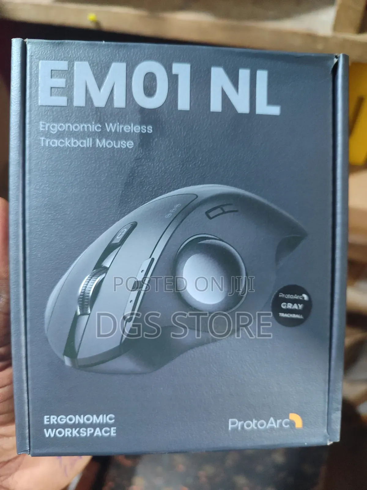 Portoarc EM01 NL Ergonomic Wireless Trackball Mouse