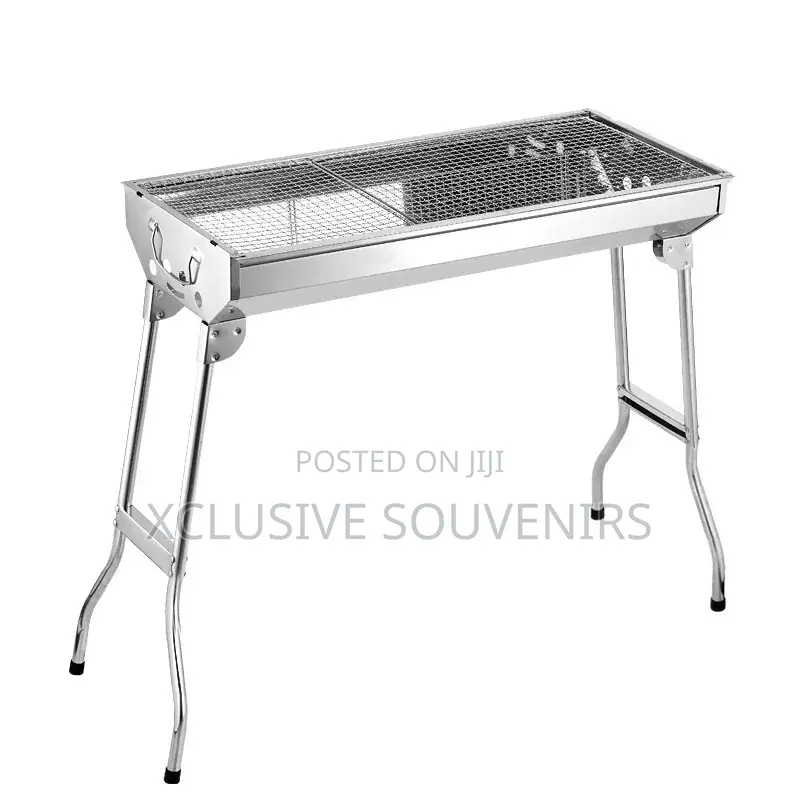 Large Thickened Outdoor Stainless Steel Foldable BBQ Grill