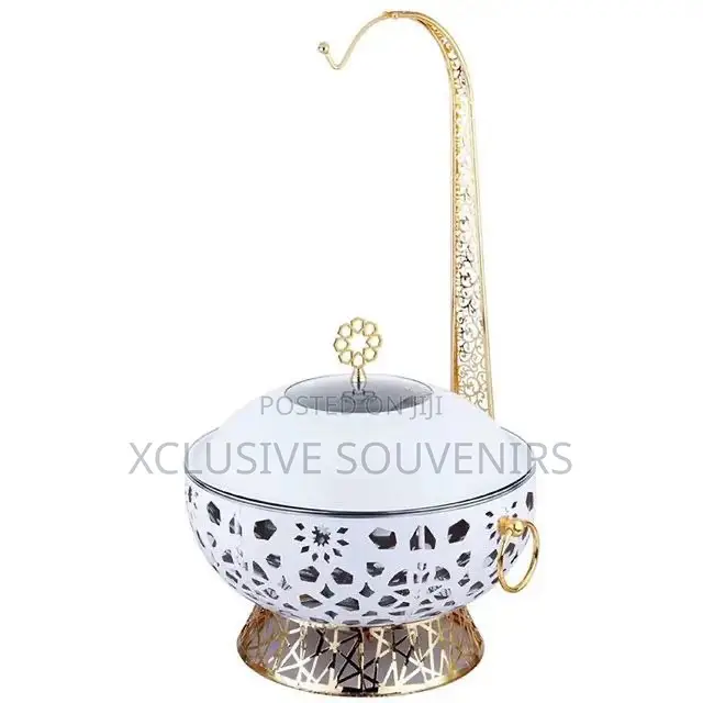 Stainless Steel Gold and Brown Chaffing Dishes