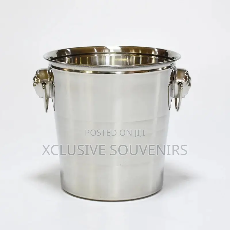 Stainless Steel Champagne Ice Bucket With Knob Ring Handle