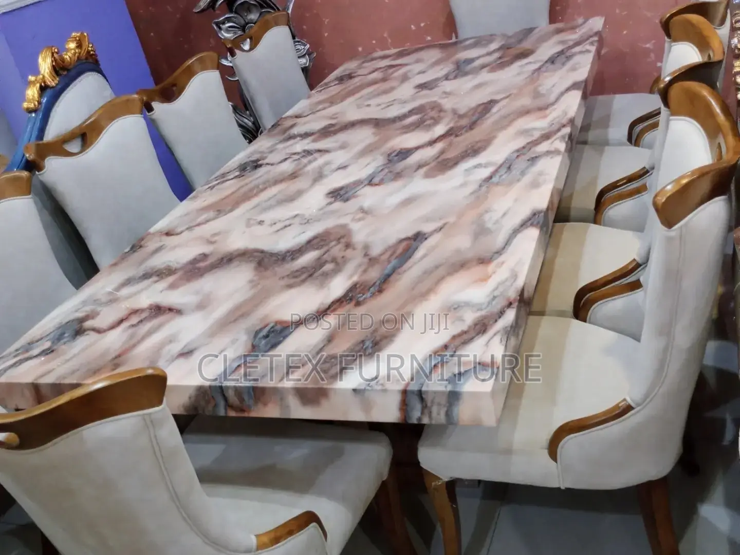 Marble Top Dining Table by 10 Seaters