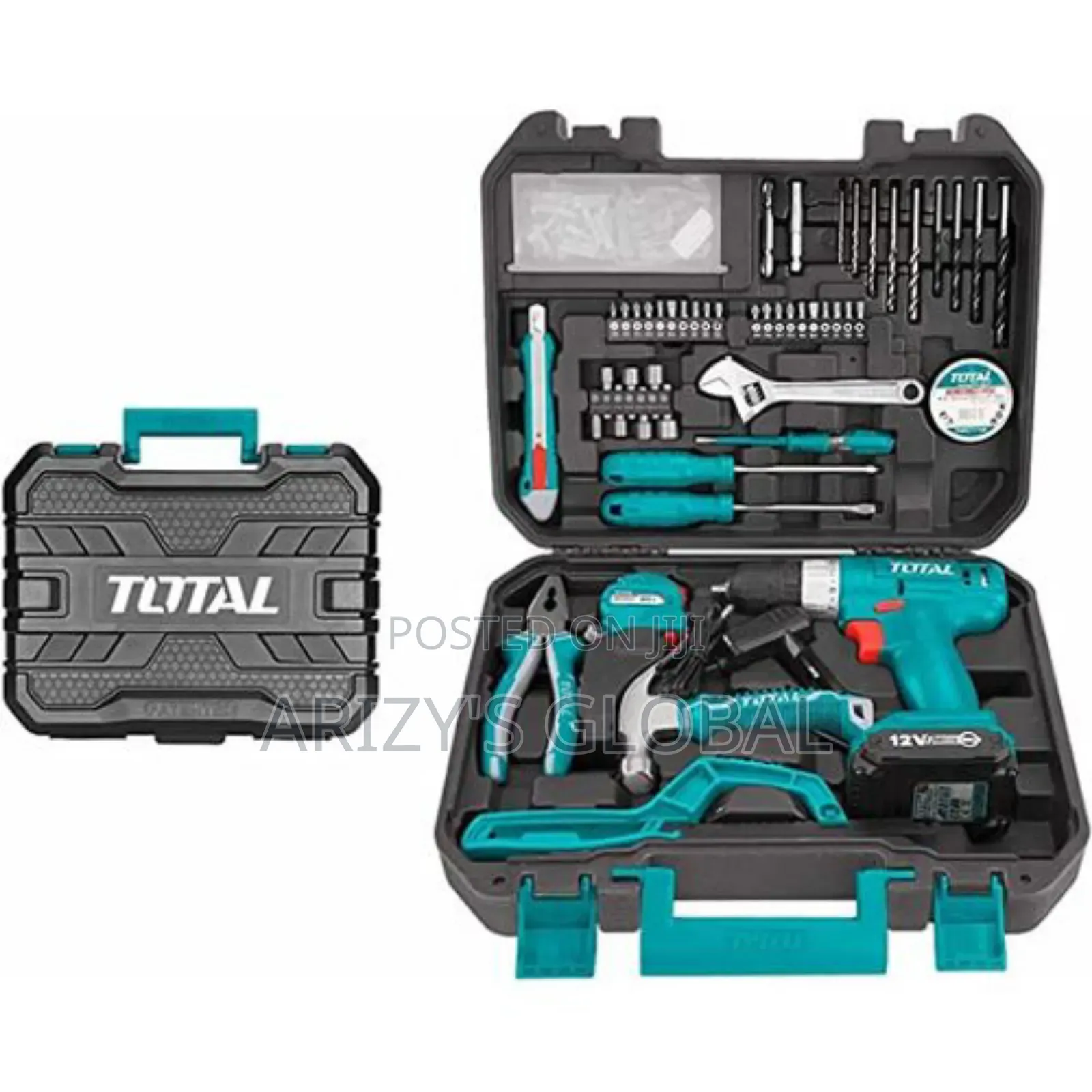 Total 127pic Tools Set With 12v Lithium-Lon Cordless Drill
