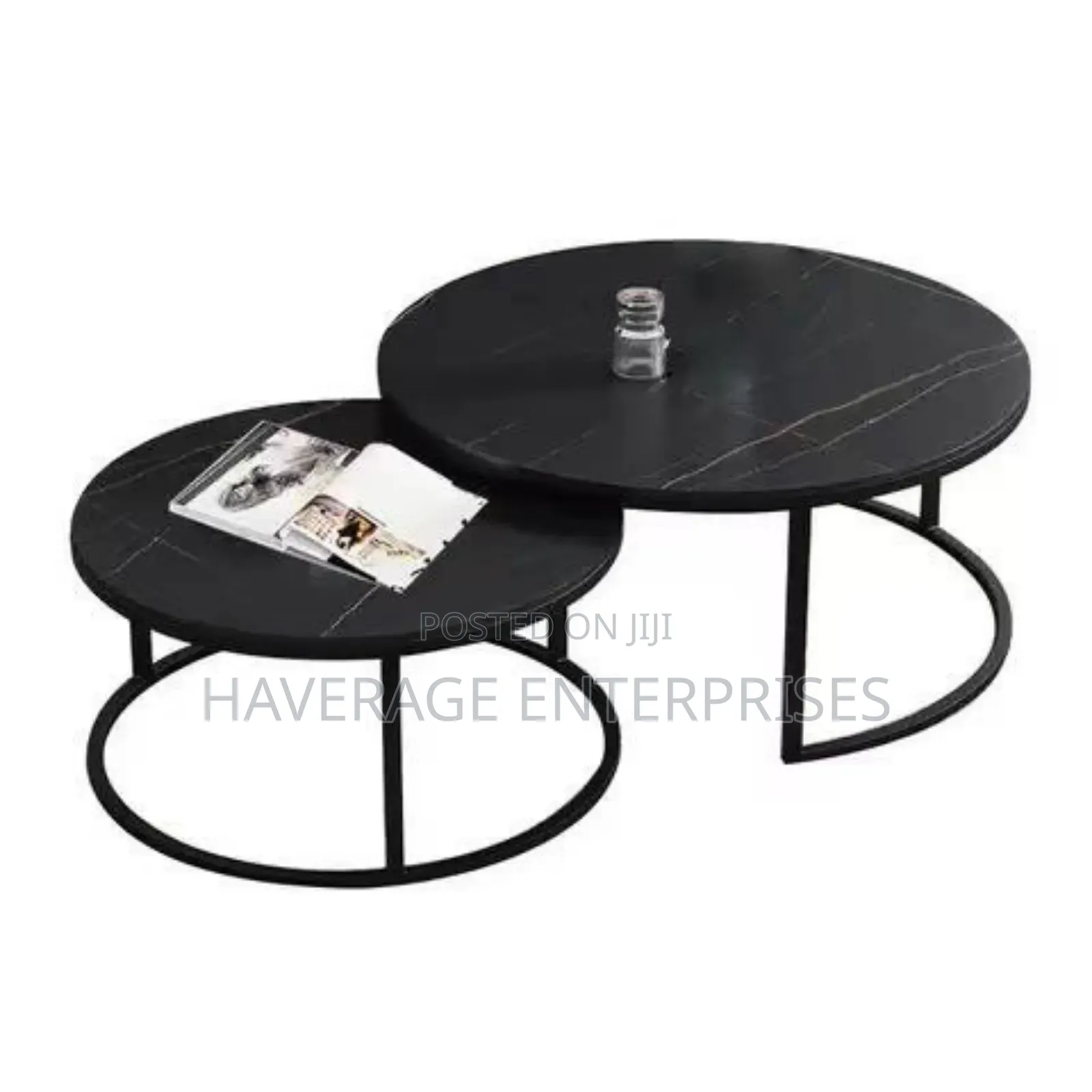 Set of 2 Side Tables Modern Leisure Wooden Coffee Tables