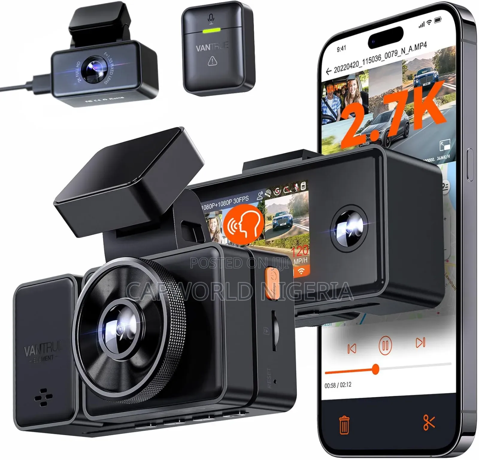 Genuine E3 3 Channel 2. Wifi GPS, Night Vision, Dash Cam