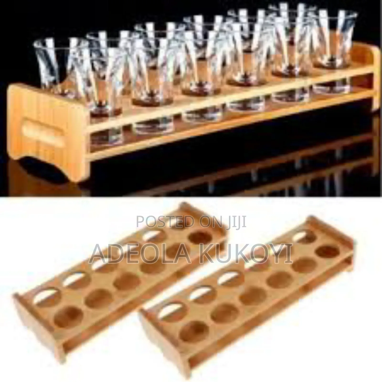 12 Holes Bamboo Tequila Shot Rack- 10pcs