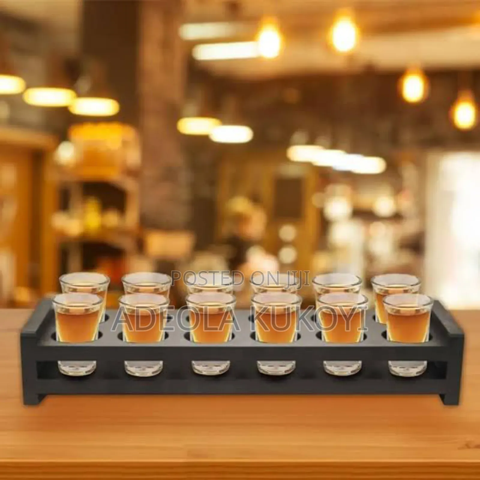 12 Holes Bamboo Tequila Shot Rack- 10pcs