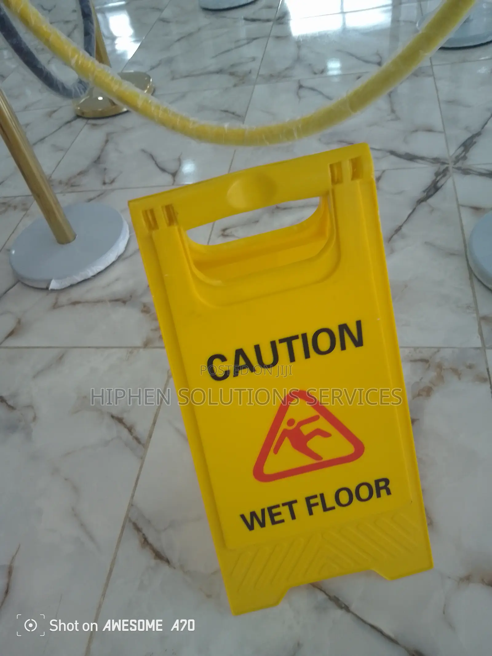 Yellow Folding Safety Sign Caution Wet Floor