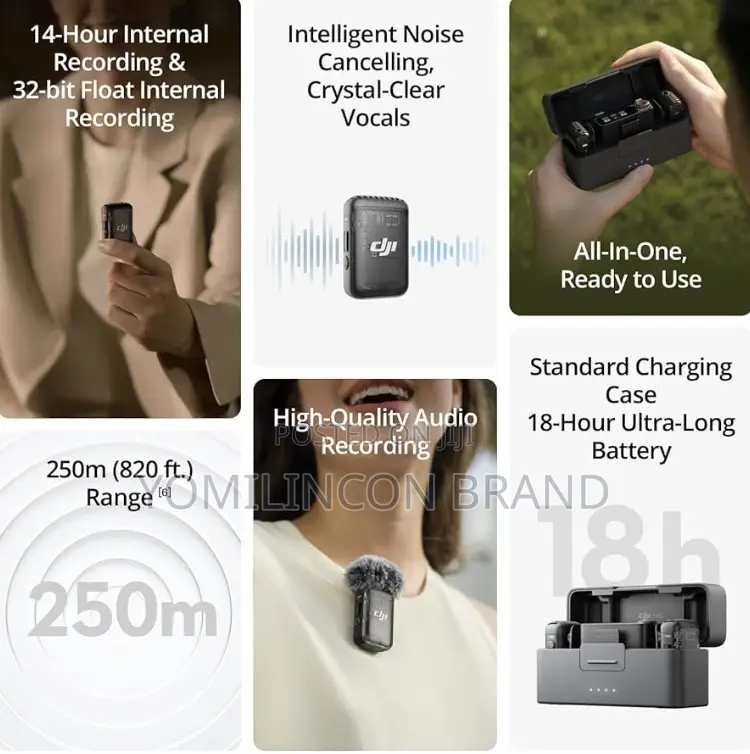 DJI Mic 2, Wireless Lavalier Microphone, Noise Cancelling