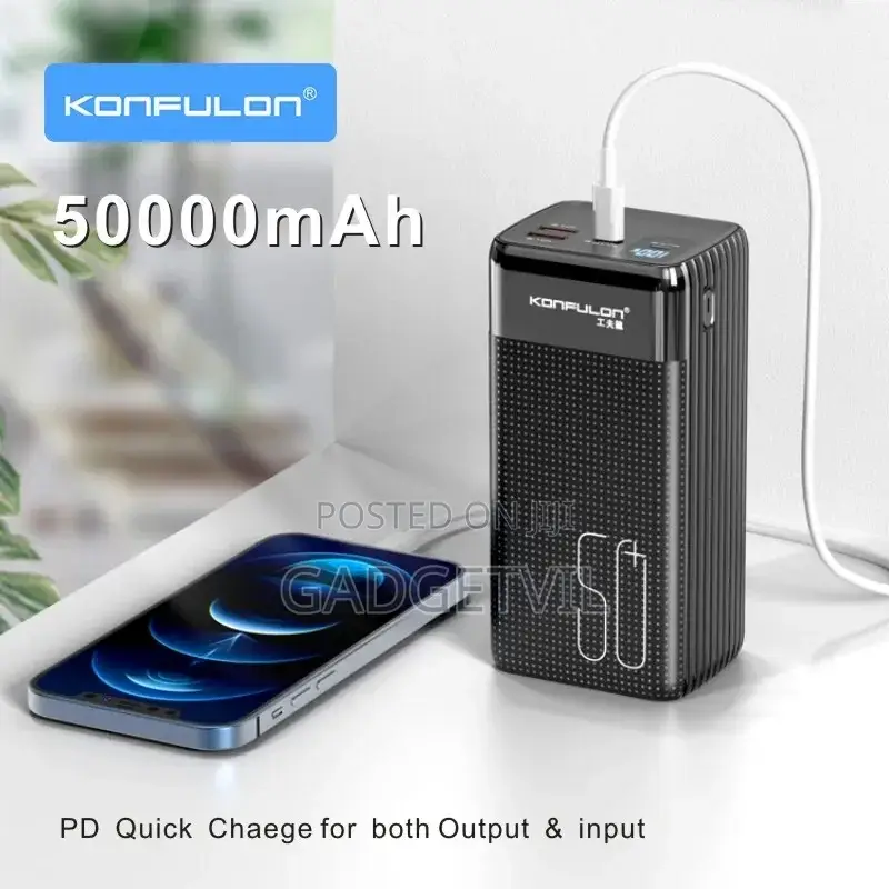 50000mah 22.5W KONFULON Fast Charge Power Bank Real Capacity