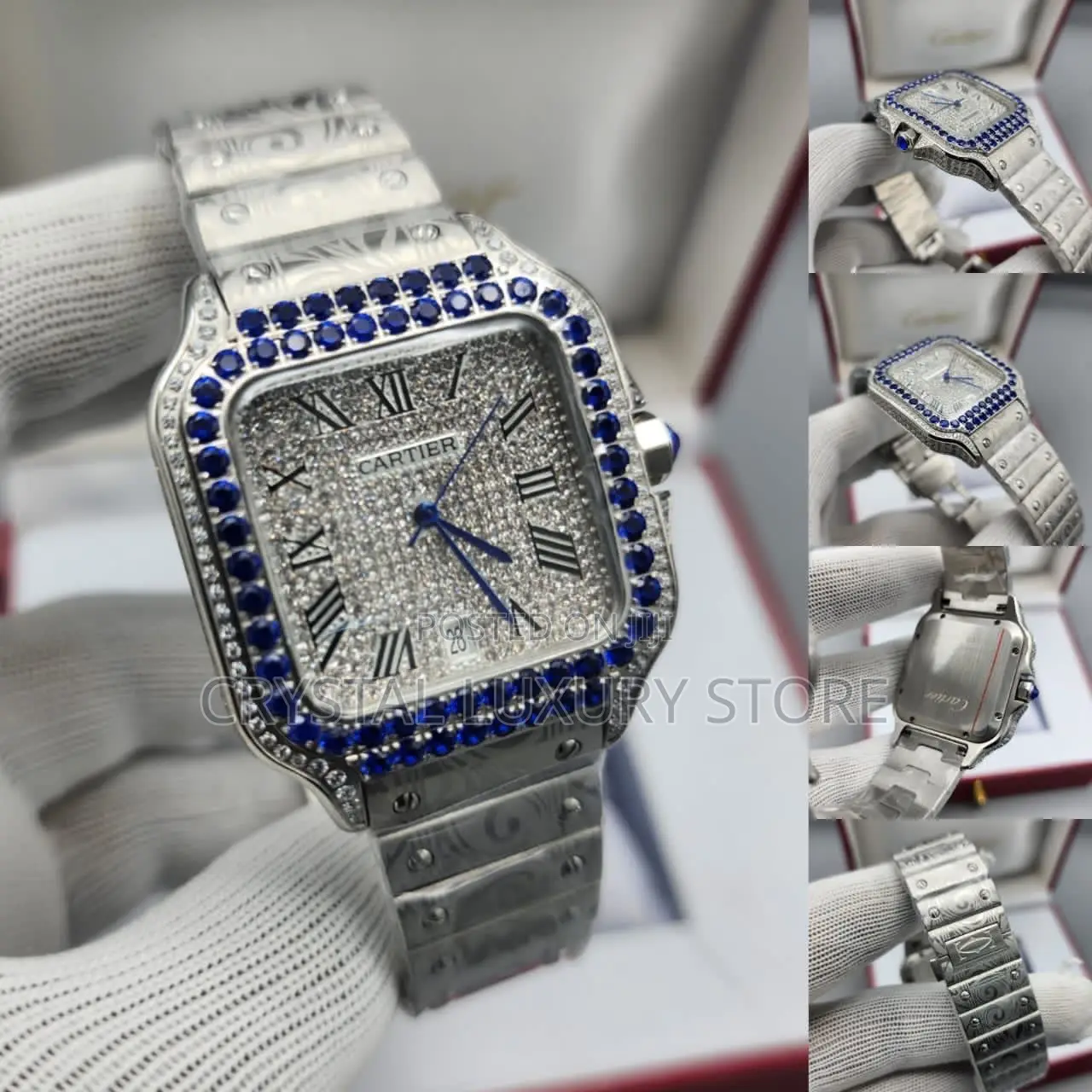 Cartier Quality Luxury Men High-End Zirconia Wristwatch