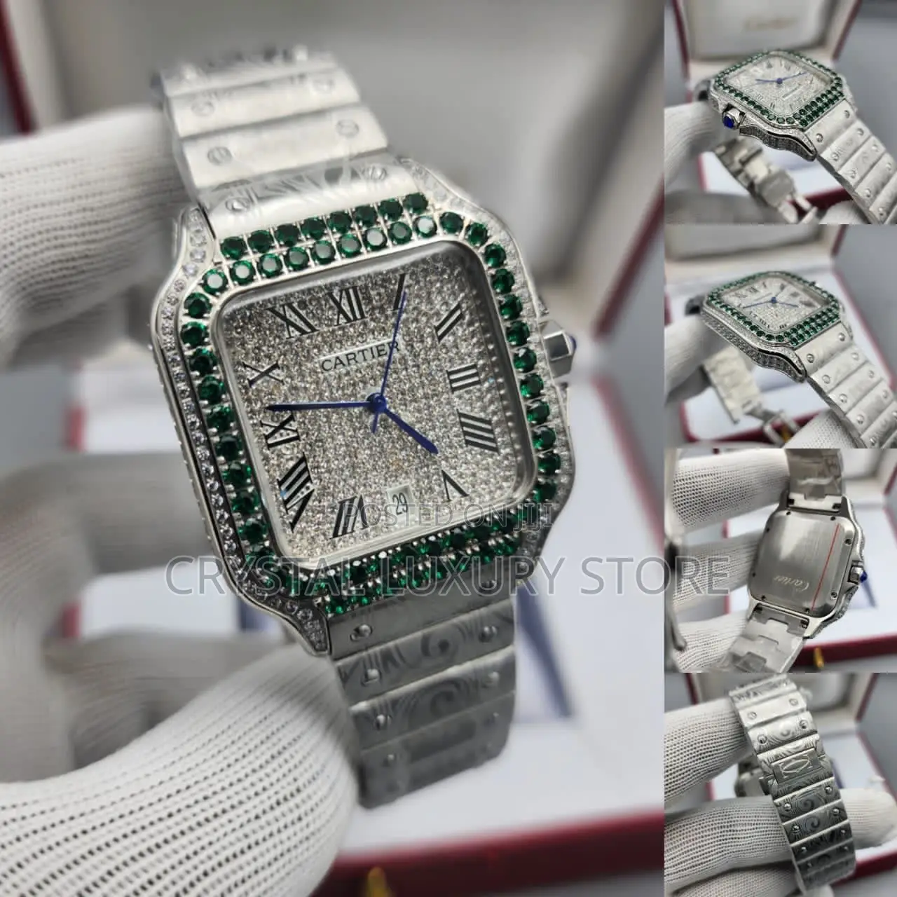 Cartier Quality Luxury Men High-End Zirconia Wristwatch