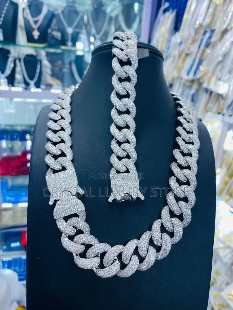 New Cubic Zirconia Quality Luxury Men Necklace