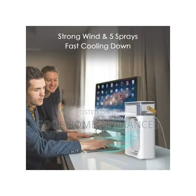 Portable Air Cooler Fan With Humidifier + Led Night Lights