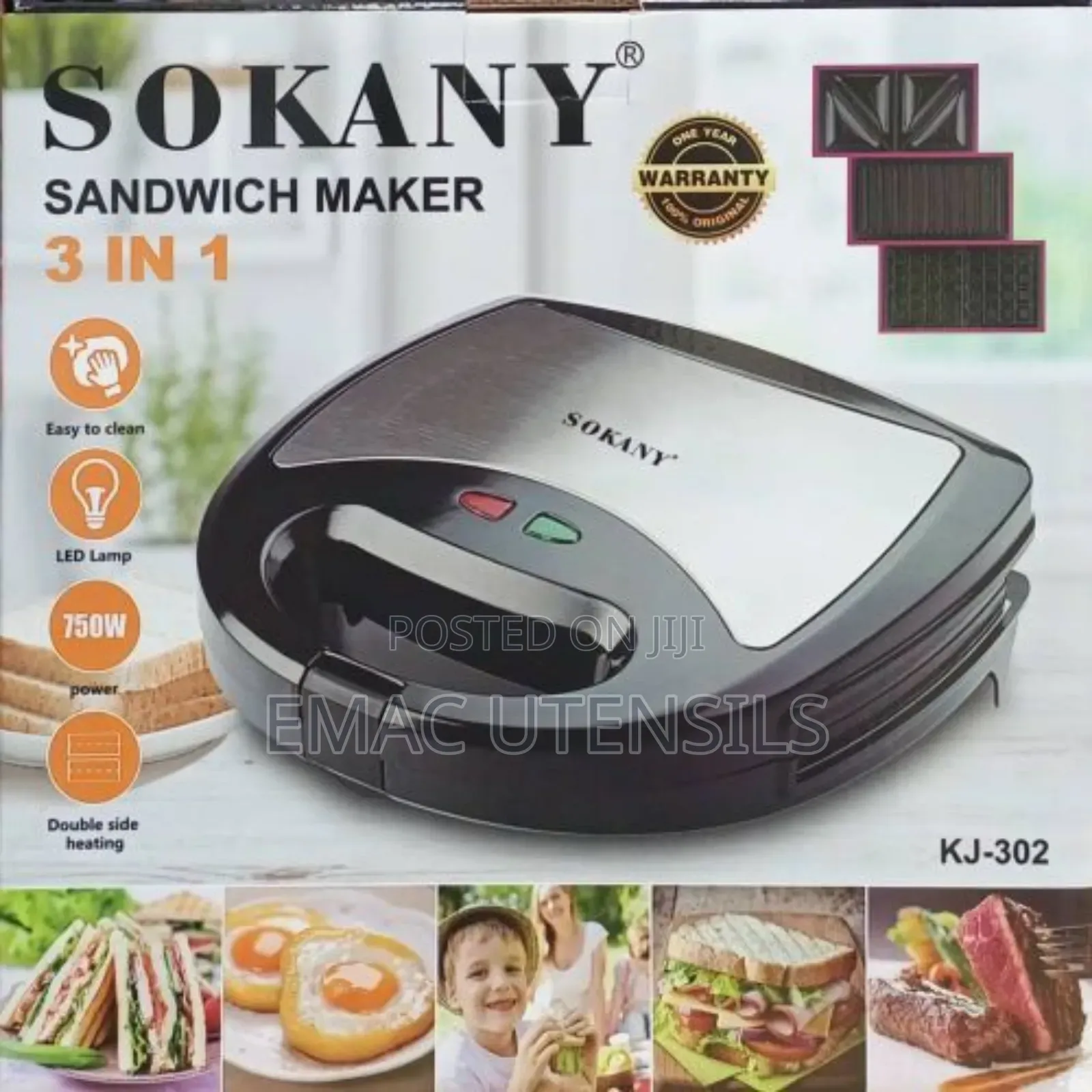 Sokany 3 in 1 Sandwich Maker