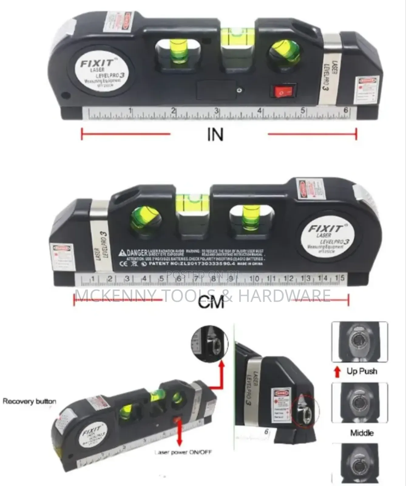 Fixit Laser Level Pro 3 4in1 Multi-Purpose Measuring Tool