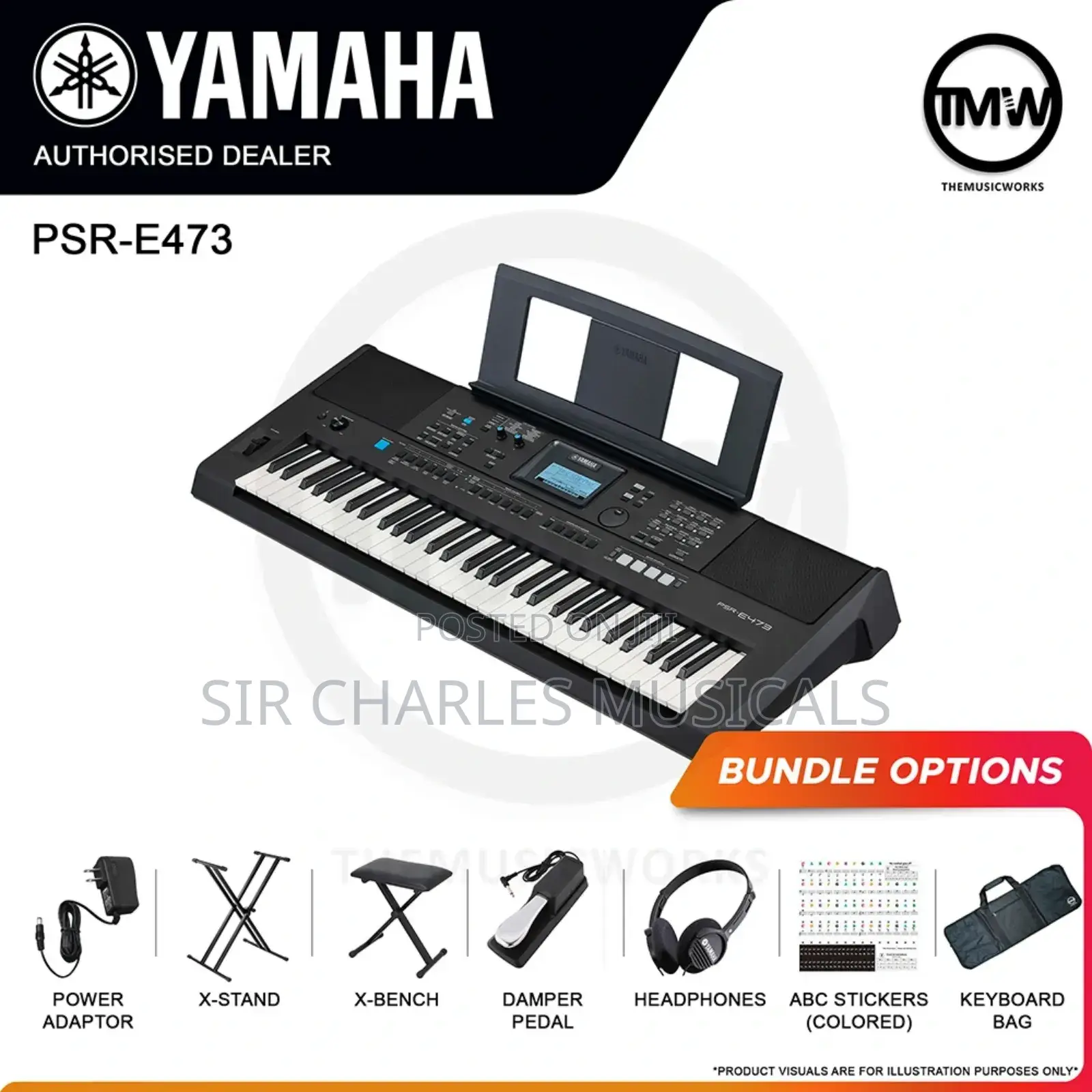 Yamaha PSR E473 Keyboard With Original Adapter