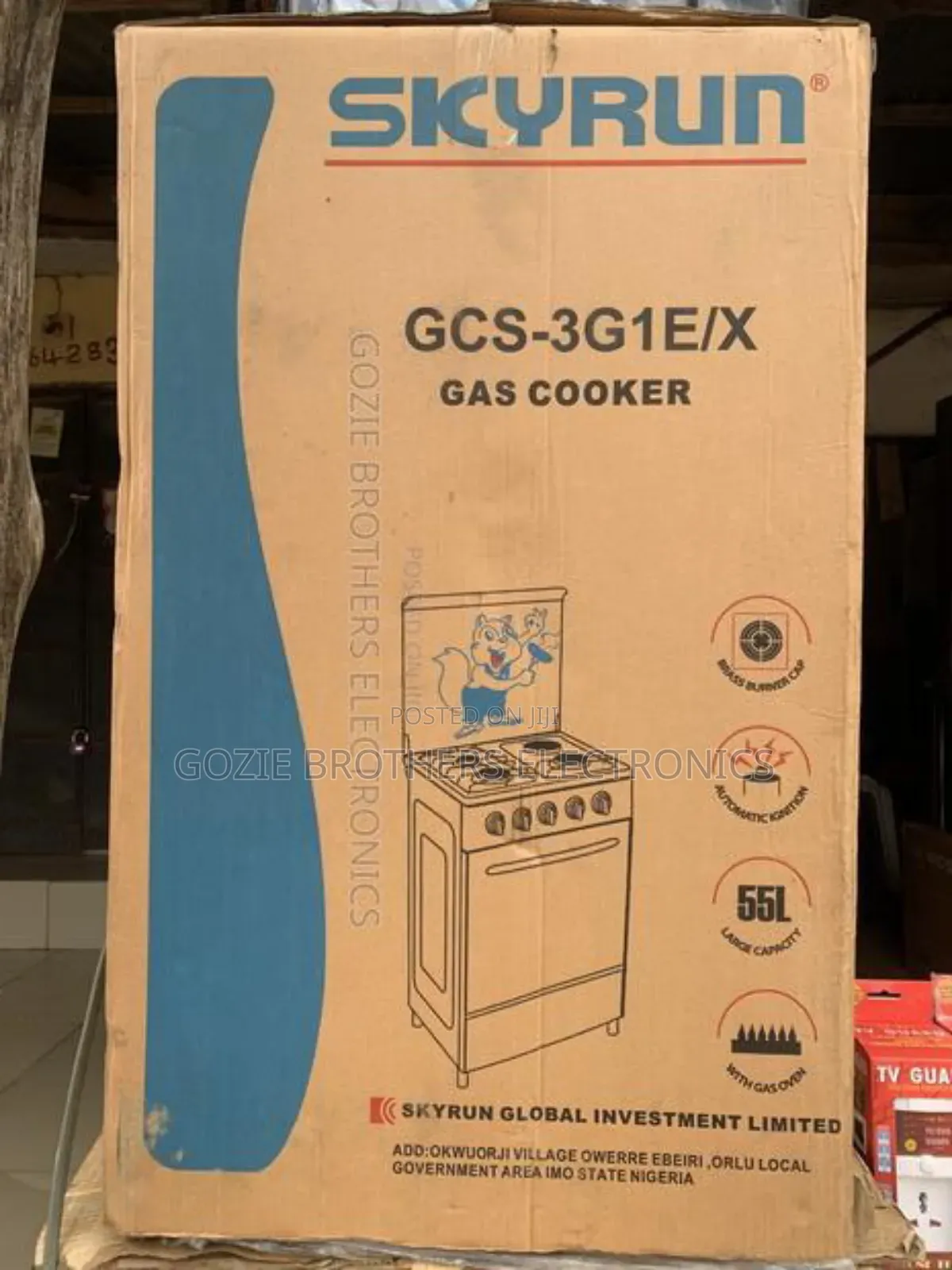 Skyrun 3 Gas 1 Electric Standing Gas Cooker