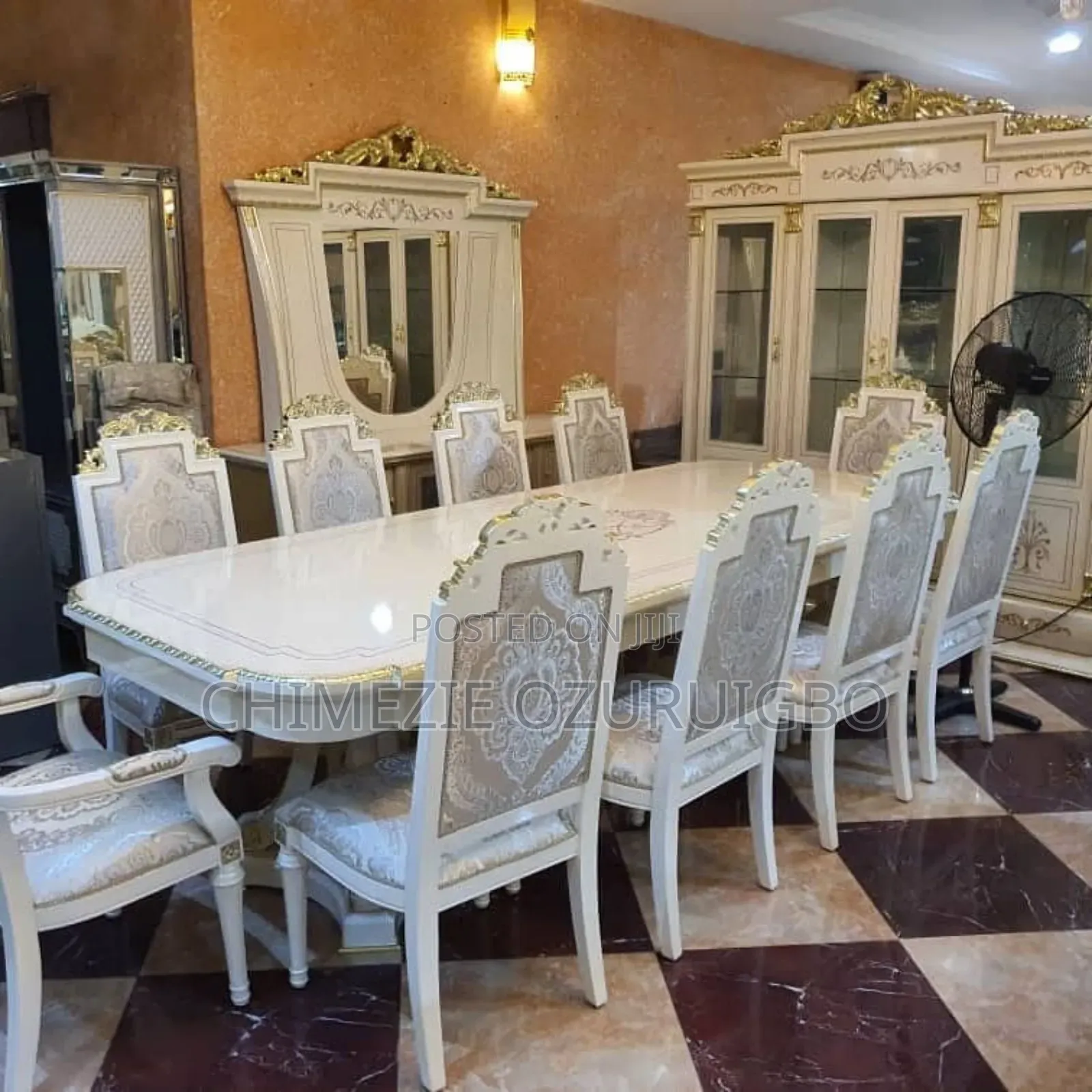 10 Seater White Marble Dining Set