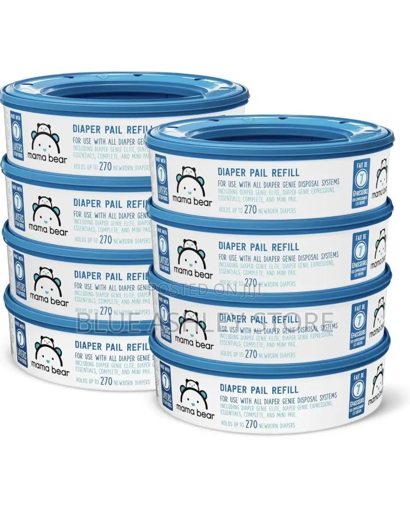 Mama Bear Diaper Pail Refills for Genie Pails 8 Packs of 270